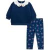 Little Me Clothes for Baby Girl’s and Boy’s 2Pc Tracksuit Set, Sweatshirt and Coordinating Legging, 12 Months – 4 Toddler(Medieval Blue/Multicolor)