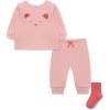 Little Me Simply Essential Solids Gender Neutral 100% Organic Clothes Jogger Set, 3 Months – 12 Months(Quartz Pink/Desert Rose)