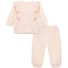 Little Me Simply Essential Solids Organic Cotton Blend for Baby Girls’ Fleece Sweatshirt and Pant Set, 12 Months to 4 Toddler(Pearl Blush)