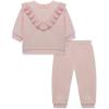 Little Me Simply Essential Solids Organic Cotton Blend for Baby Girls’ Fleece Sweatshirt and Pant Set, 12 Months to 4 Toddler(Seashell Pink)