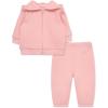 Little Me Simply Essential Solids for Baby Gender Neutral Organic Cotton Quilt Hoodie and Pant Set, 3 Months to 12 Months(Quartz Pink)