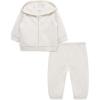 Little Me Simply Essential Solids for Baby Gender Neutral Organic Cotton Quilt Hoodie and Pant Set, 3 Months to 12 Months(Quilt Oatmeal Heather)