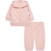 Little Me Simply Essential Solids for Baby Gender Neutral Organic Cotton Quilt Hoodie and Pant Set, 3 Months to 12 Months(Silver Pink)