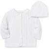 Little Me unisex-baby Cable Knit Sweater and Cap Set(White)