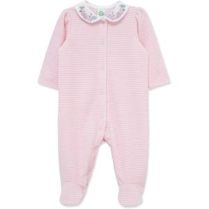 Little Me Clothes for Baby Boys’ and Girls’ Velour Footie Sleeper Rompers(Crystal Rose/White)