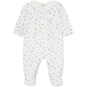 Little Me Clothes for Baby Boys’ and Girls’ Velour Footie Sleeper Rompers(Marshmallow/Multicolor)