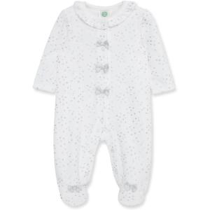 Little Me Clothes for Baby Boys’ and Girls’ Velour Footie Sleeper Rompers(Silver Hearts)