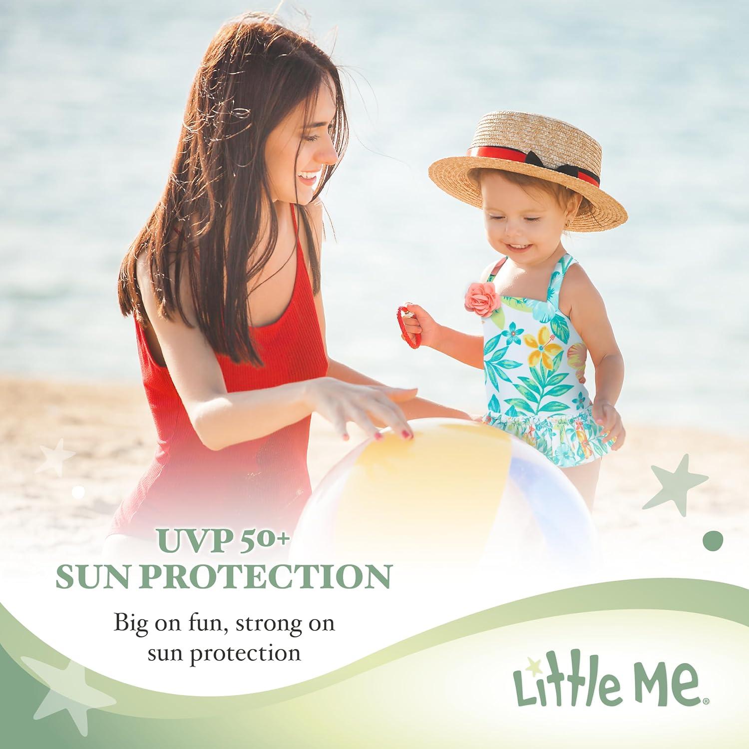 imageLittle Me BabyGirls Little Girls UPF 50 Sun Protection One Piece SwimsuitPink Ballerina