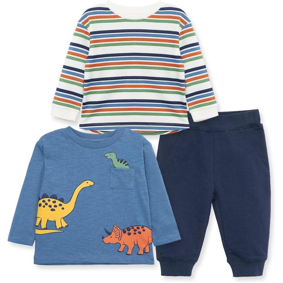 imageLittle Me Baby Boys 3Piece Shirts and Pant Set 2Shirts 1 Pant 024 Months