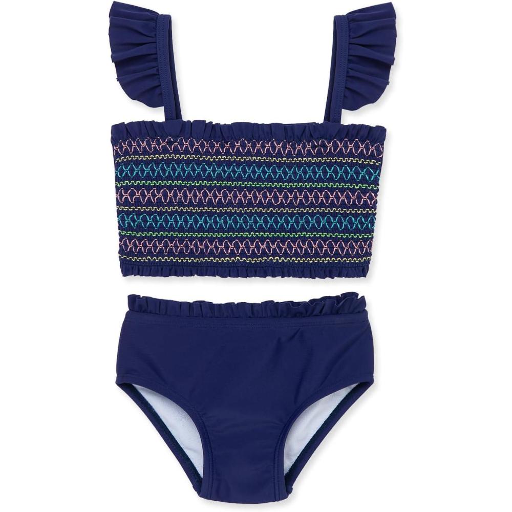 imageLittle Me BabyGirls Little Girls UPF 50 Sun Protection One Piece SwimsuitBlueberry