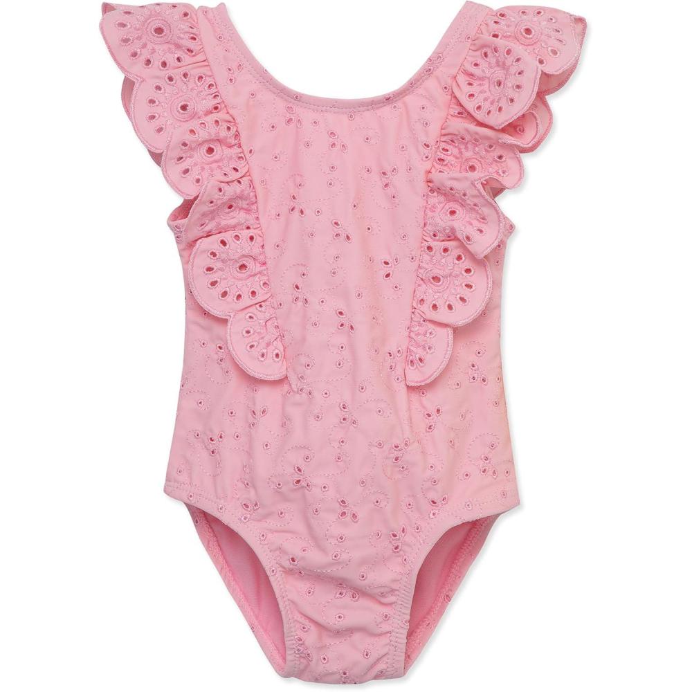 imageLittle Me BabyGirls Little Girls UPF 50 Sun Protection One Piece SwimsuitCandy Pink
