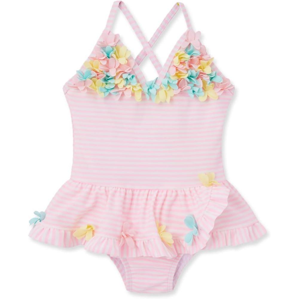 imageLittle Me BabyGirls Little Girls UPF 50 Sun Protection One Piece SwimsuitPink Ballerina