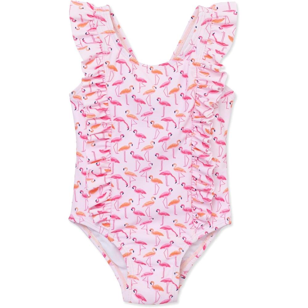 imageLittle Me BabyGirls Little Girls UPF 50 Sun Protection One Piece SwimsuitPink Flamingo