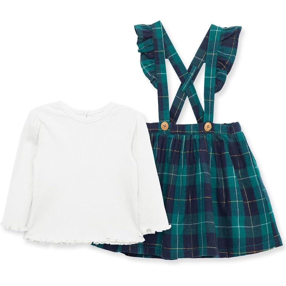 imageLittle Me Clothes for Baby Girls 2Piece Jumper Skirt and Shirt SetsTartan