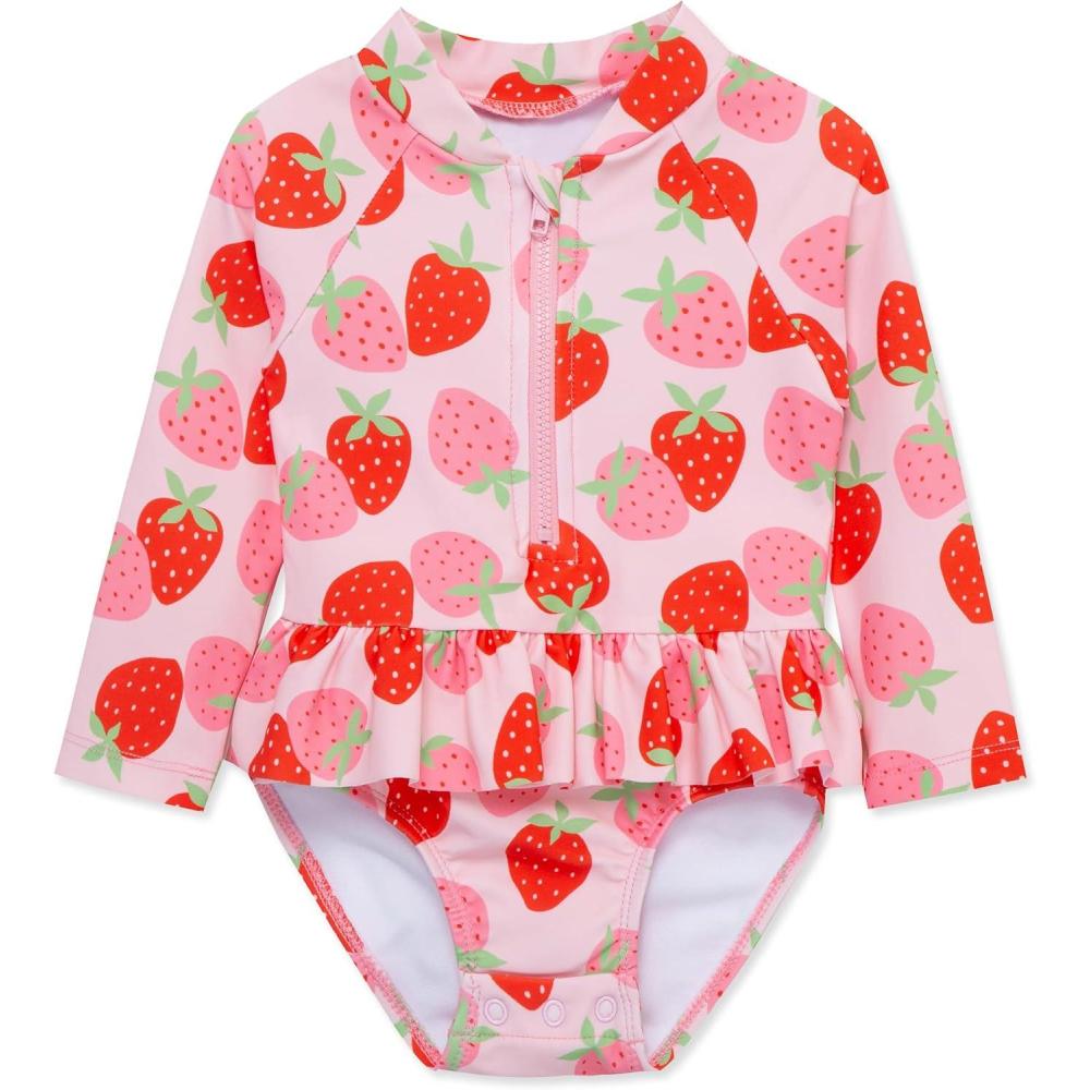 imageLittle Me Clothes for Baby Girls Full Coverage Rash Guard 6 Months 4 ToddlerChrystal Rose