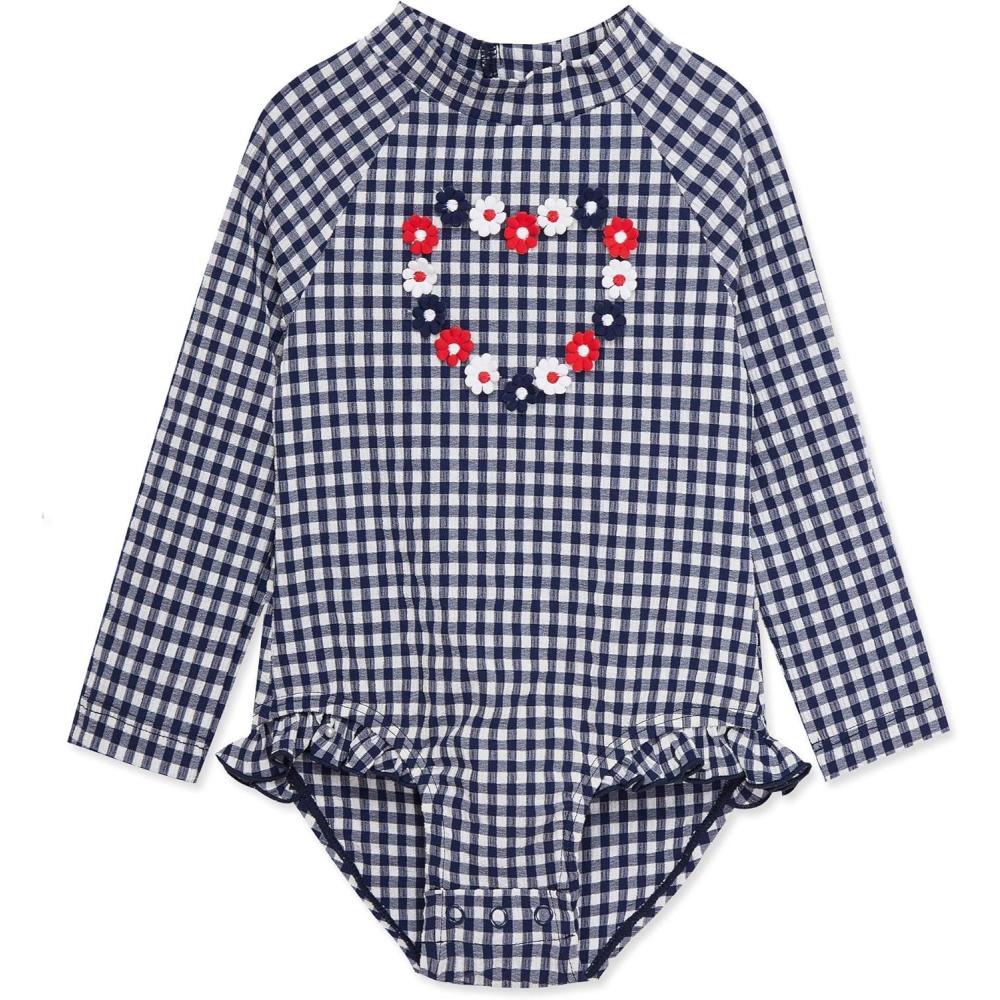 imageLittle Me Clothes for Baby Girls Full Coverage Rash Guard 6 Months 4 ToddlerMedieval Blue