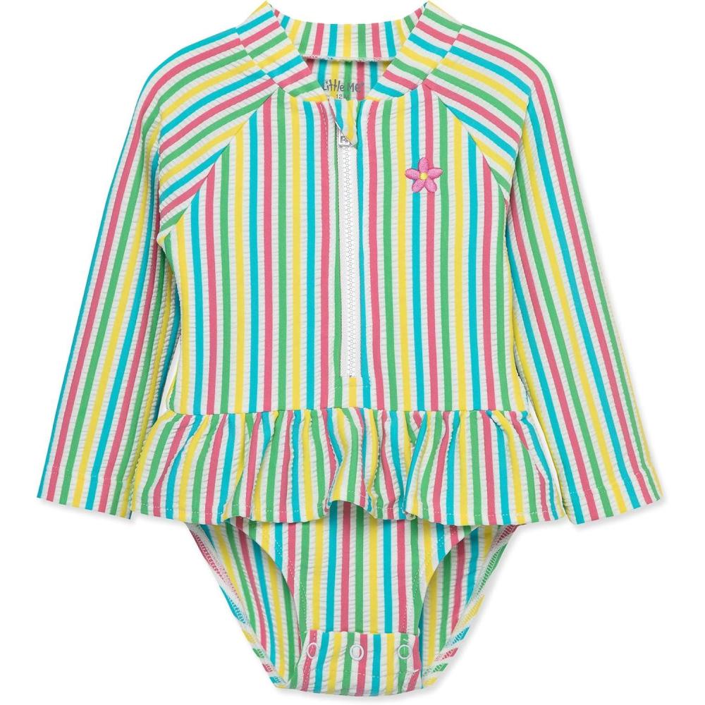 imageLittle Me Clothes for Baby Girls Full Coverage Rash Guard 6 Months 4 ToddlerMulticolored