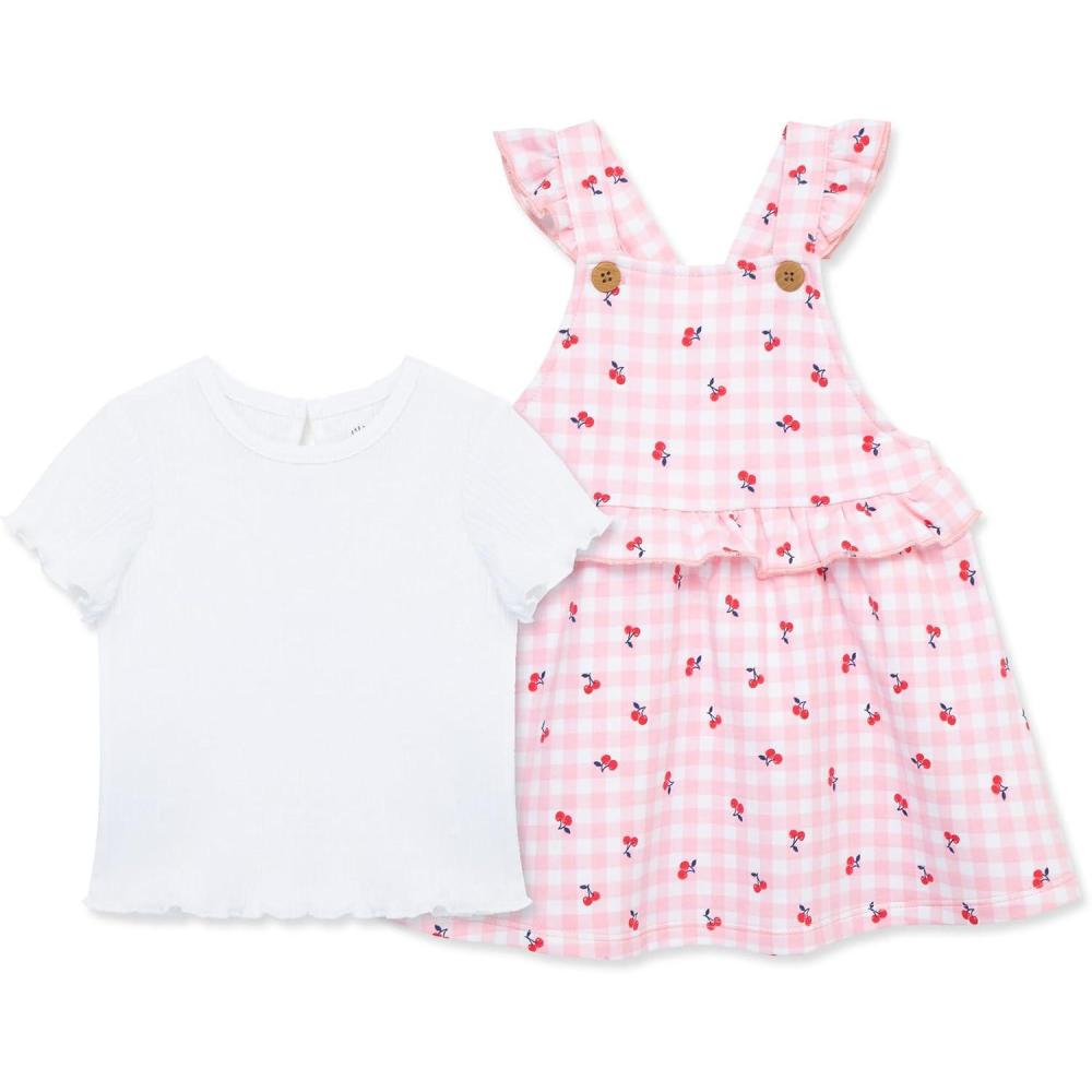 imageLittle Me Clothes for Baby Girls Knit Jumper Dress Sets 12 Months  4 ToddlerCandy Pink