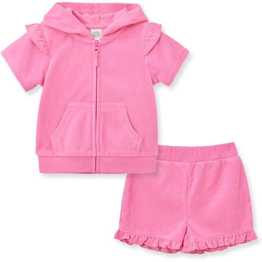 imageLittle Me Clothes for Baby Girls Swimsuit Hooded CoverUp 6 Months 4 ToddlerPink