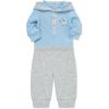 Little Me Baby Boys’ 2-Piece 100% Cotton Hooded Onesie and Pant Set, 0-24 Months(Blue Bell)