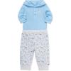 Little Me Baby Boys’ 2-Piece 100% Cotton Hooded Onesie and Pant Set, 0-24 Months(Grey Puppy)
