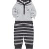 Little Me Baby Boys’ 2-Piece 100% Cotton Hooded Onesie and Pant Set, 0-24 Months(Grey Racoon)