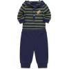 Little Me Baby Boys’ 2-Piece 100% Cotton Hooded Onesie and Pant Set, 0-24 Months(Navy Football)