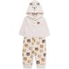 Little Me Baby Boys’ 2-Piece 100% Cotton Hooded Onesie and Pant Set, 0-24 Months(Oatmeal Bear)