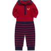 Little Me Baby Boys’ 2-Piece 100% Cotton Hooded Onesie and Pant Set, 0-24 Months(Red Fox)