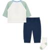Little Me Baby Boys’ 3-Piece Jogger Set, Crew Neck Shirt, Stripe Pant, and Coordinating Socks, 3 to 24 Months(Insignia Blue Jeep)