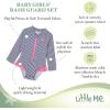Little Me Baby Girls Little Girls’ Two-Piece UPF+ 50 Sun Protection Rash Guard Set(Navy Stripe)