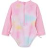 Little Me Baby Girls Little Girls’ Two-Piece UPF+ 50 Sun Protection Rash Guard Set(Tie-dye Pineapple)