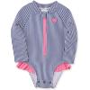 Little Me Baby-Girls Little Girls’ Two-Piece UPF+ 50 Sun Protection Rash Guard Set(Navy Stripe)