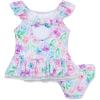 Little Me Baby-Girls Little Girls’ UPF 50+ Sun Protection One Piece Swimsuit(Floral Garden)