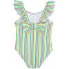 Little Me Baby-Girls Little Girls’ UPF 50+ Sun Protection One Piece Swimsuit(Multi Stripe)