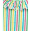 Little Me Baby-Girls Little Girls’ UPF 50+ Sun Protection One Piece Swimsuit(Multi Stripe)