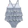 Little Me Baby-Girls Little Girls’ UPF 50+ Sun Protection One Piece Swimsuit(Navy Stripe)