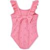 Little Me Baby-Girls Little Girls’ UPF 50+ Sun Protection One Piece Swimsuit(Pink Eyelet)