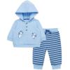 Little Me Clothes for Baby Boys’ 100% Cotton Active Set, Pull on Pants and Sweater, 3 Months to 12 Months(Blue Bell)