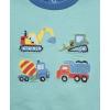 Little Me Clothes for Baby Boys’ 100% Cotton Active Set, Pull on Pants and Sweater, 3 Months to 12 Months(Blue Trucks)
