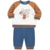 Little Me Clothes for Baby Boys’ 100% Cotton Active Set, Pull on Pants and Sweater, 3 Months to 12 Months(Blue/Western Brown)