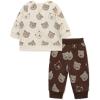 Little Me Clothes for Baby Boys’ 100% Cotton Active Set, Pull on Pants and Sweater, 3 Months to 12 Months(Chestnut)
