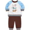 Little Me Clothes for Baby Boys’ 100% Cotton Active Set, Pull on Pants and Sweater, 3 Months to 12 Months(Chestnut/Placid Blue)