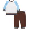 Little Me Clothes for Baby Boys’ 100% Cotton Active Set, Pull on Pants and Sweater, 3 Months to 12 Months(Chestnut/Placid Blue)
