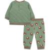 Little Me Clothes for Baby Boys’ 100% Cotton Active Set, Pull on Pants and Sweater, 3 Months to 12 Months(Hedge Green Bears)