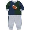 Little Me Clothes for Baby Boys’ 100% Cotton Active Set, Pull on Pants and Sweater, 3 Months to 12 Months(Med Heather Grey)