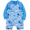 Little Me Clothes for Baby Boys’ Long Sleeve Full Coverage Rash Guard Suit, 6-24 Months(Blue Shark)