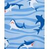 Little Me Clothes for Baby Boys’ Long Sleeve Full Coverage Rash Guard Suit, 6-24 Months(Blue Shark)