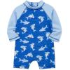 Little Me Clothes for Baby Boys’ Long Sleeve Full Coverage Rash Guard Suit, 6-24 Months(Strong Blue/Blue Bell)