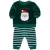 Little Me Clothes for Baby Boys’ and Girls’ Christmas Holiday 2-Piece Velour Tracksuit Jogger Sets, 3 Months to 4T(Evergreen/White)